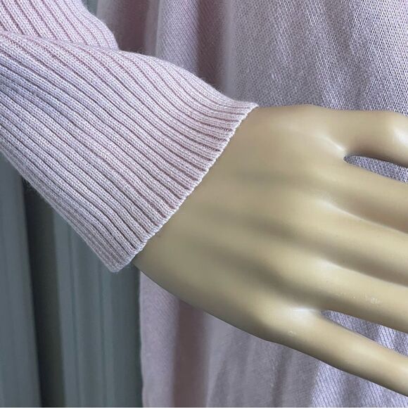 Bebe Cascading Front Long Sleeve Cardigan High Low Hem Light Pink Size Large - Picture 5 of 11